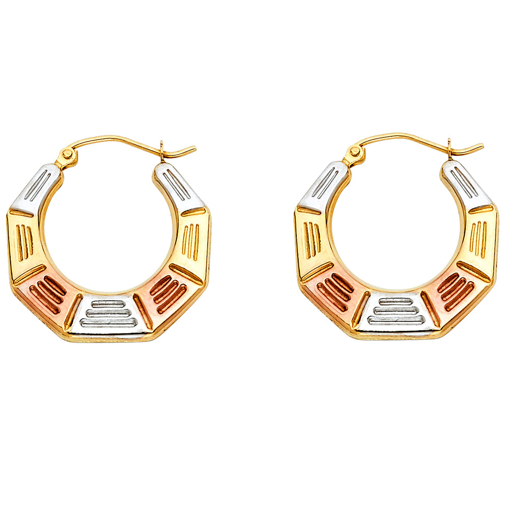 Hollow Fancy Earrings - 14K Gold - ER790