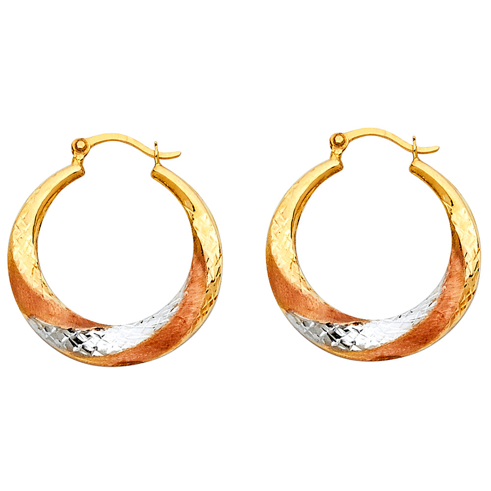 Hollow Fancy Earrings - 14K Gold - ER792