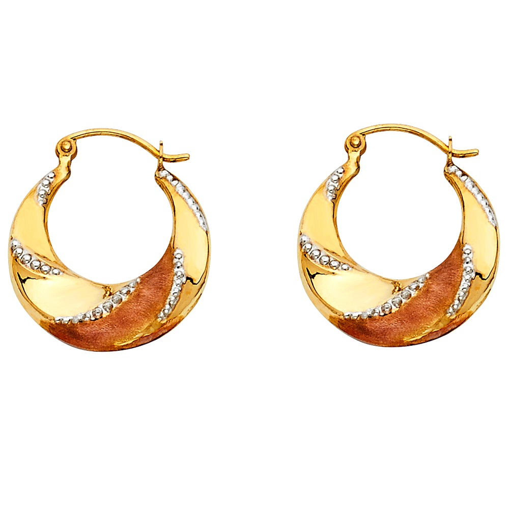 Hollow Fancy Earrings - 14K Gold - ER793