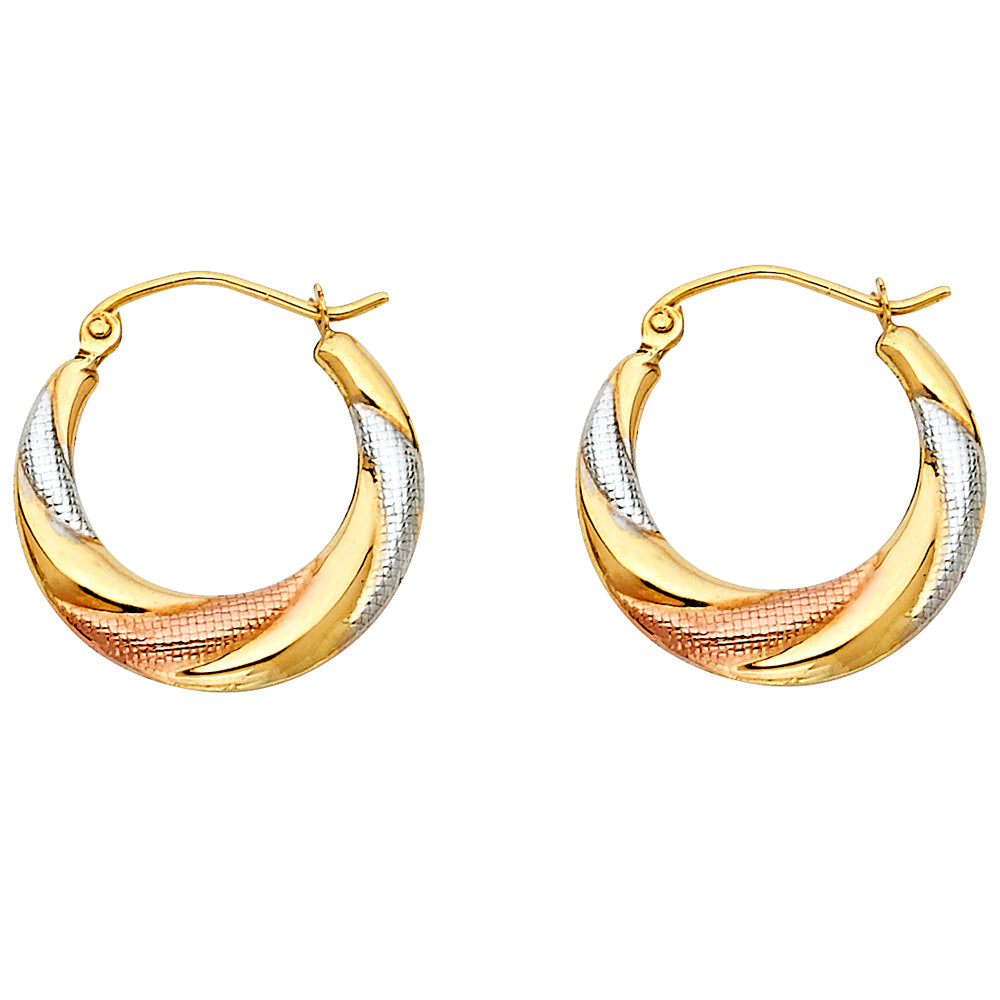 Hollow Fancy Earrings - 14K Gold - ER794