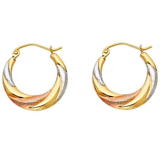 Hollow Fancy Earrings - 14K Gold - ER794