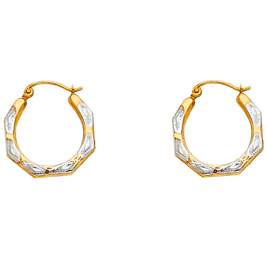 Hollow Fancy Earrings - 14K Gold - ER795