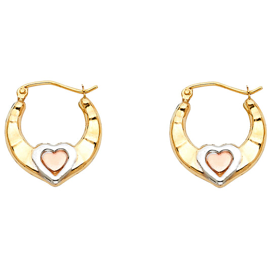 Hollow Fancy Earrings - 14K Gold - ER797