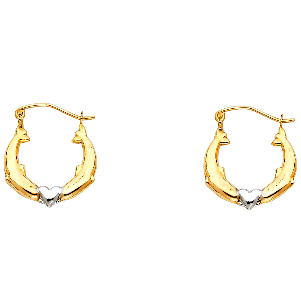 Hollow Fancy Earrings - 14K Gold - ER798