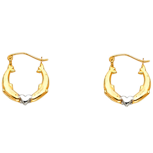 Hollow Fancy Earrings - 14K Gold - ER798