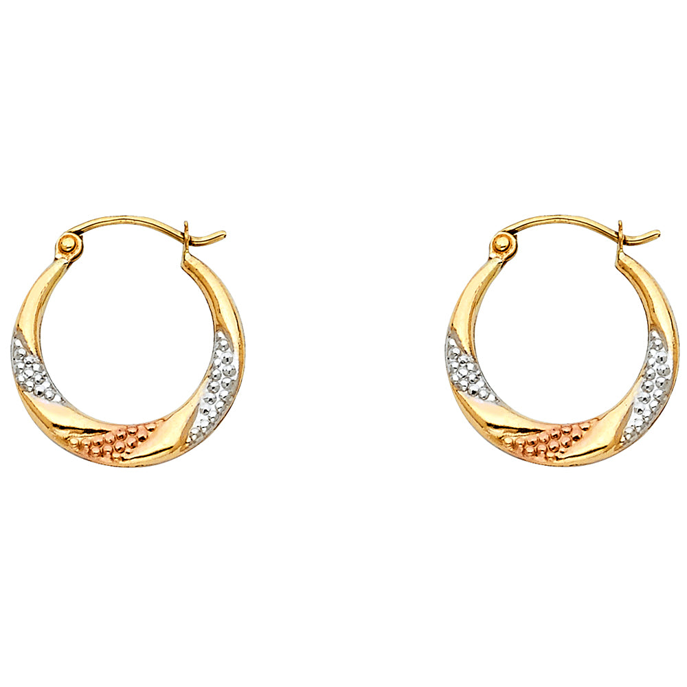 Hollow Fancy Earrings - 14K Gold - ER799