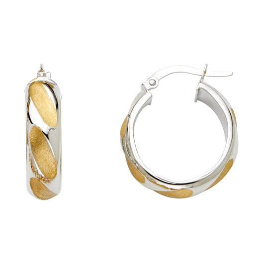 Fancy Hoop Earrings - 14K Gold - ER8