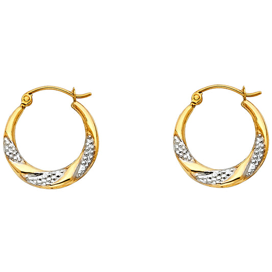 Hollow Fancy Earrings - 14K Gold - ER800