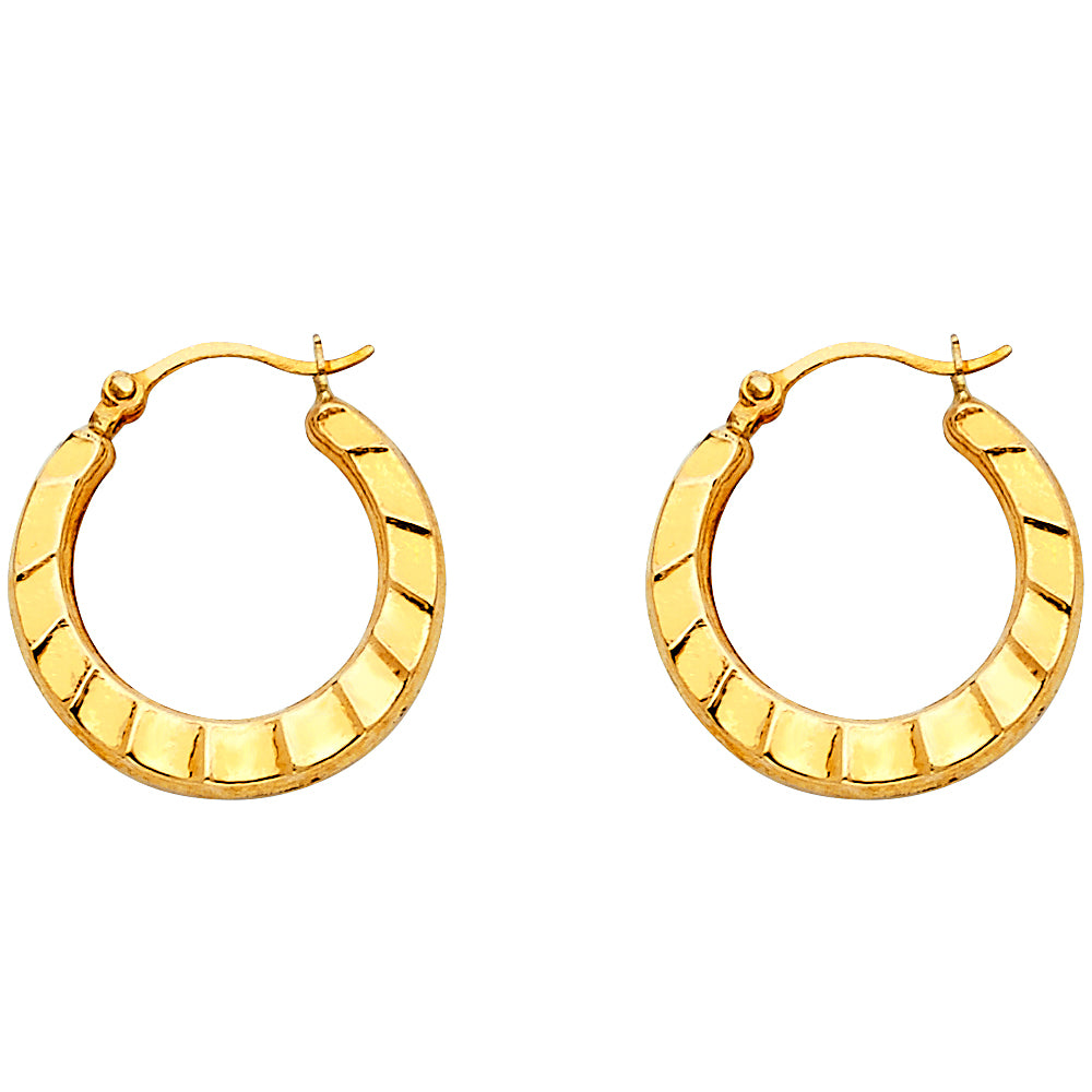 Hollow Fancy Earrings - 14K Gold - ER802