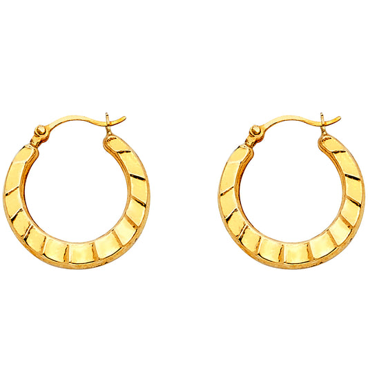 Hollow Fancy Earrings - 14K Gold - ER802