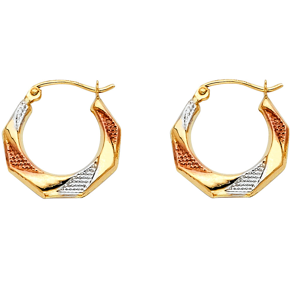 Hollow Fancy Earrings - 14K Gold - ER804