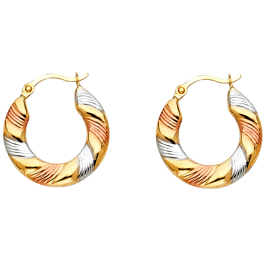 Hollow Fancy Earrings - 14K Gold - ER805