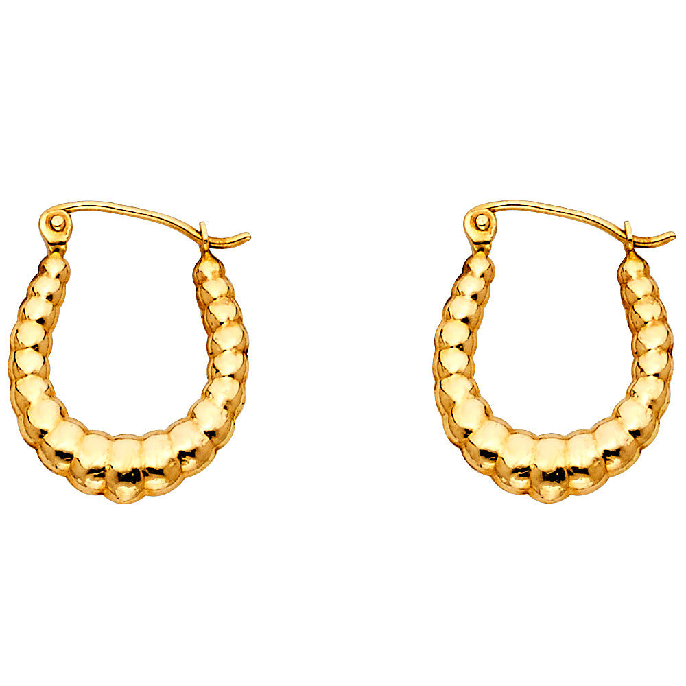 Hollow Fancy Earrings - 14K Gold - ER806