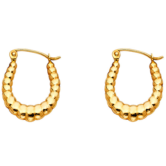 Hollow Fancy Earrings - 14K Gold - ER806