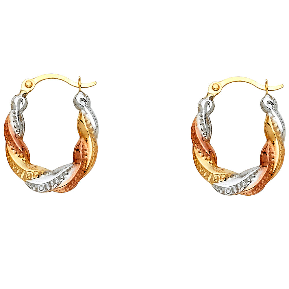 Hollow Fancy Earrings - 14K Gold - ER807