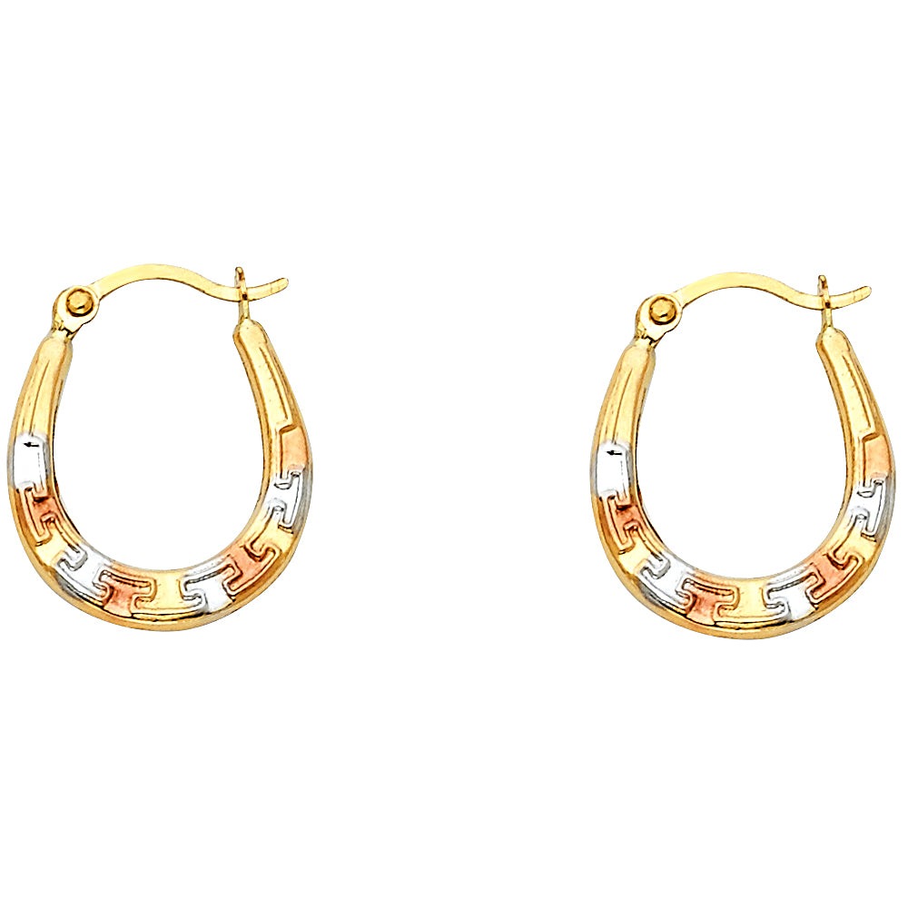 Hollow Fancy Earrings - 14K Gold - ER808