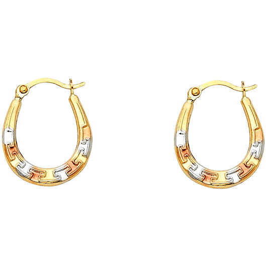 Hollow Fancy Earrings - 14K Gold - ER808