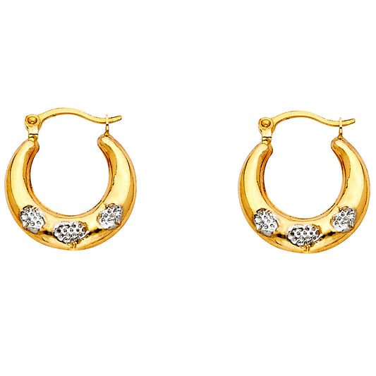 Hollow Fancy Earrings - 14K Gold - ER811