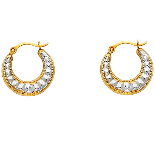 Hollow Fancy Earrings - 14K Gold - ER813