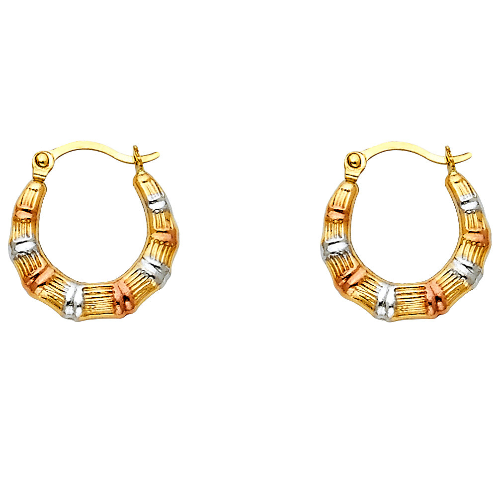 Hollow Fancy Earrings - 14K Gold - ER814