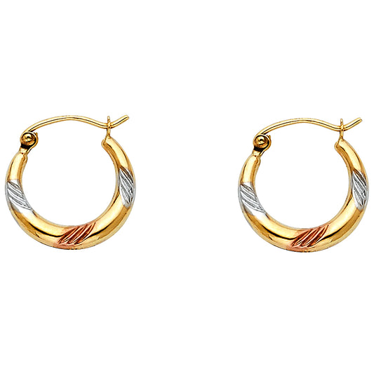 Hollow Fancy Earrings - 14K Gold - ER820