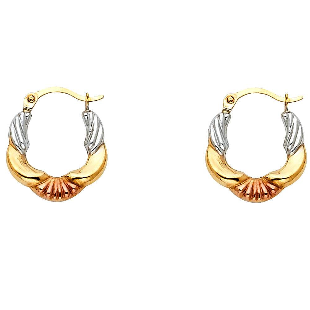 Hollow Fancy Earrings - 14K Gold - ER822