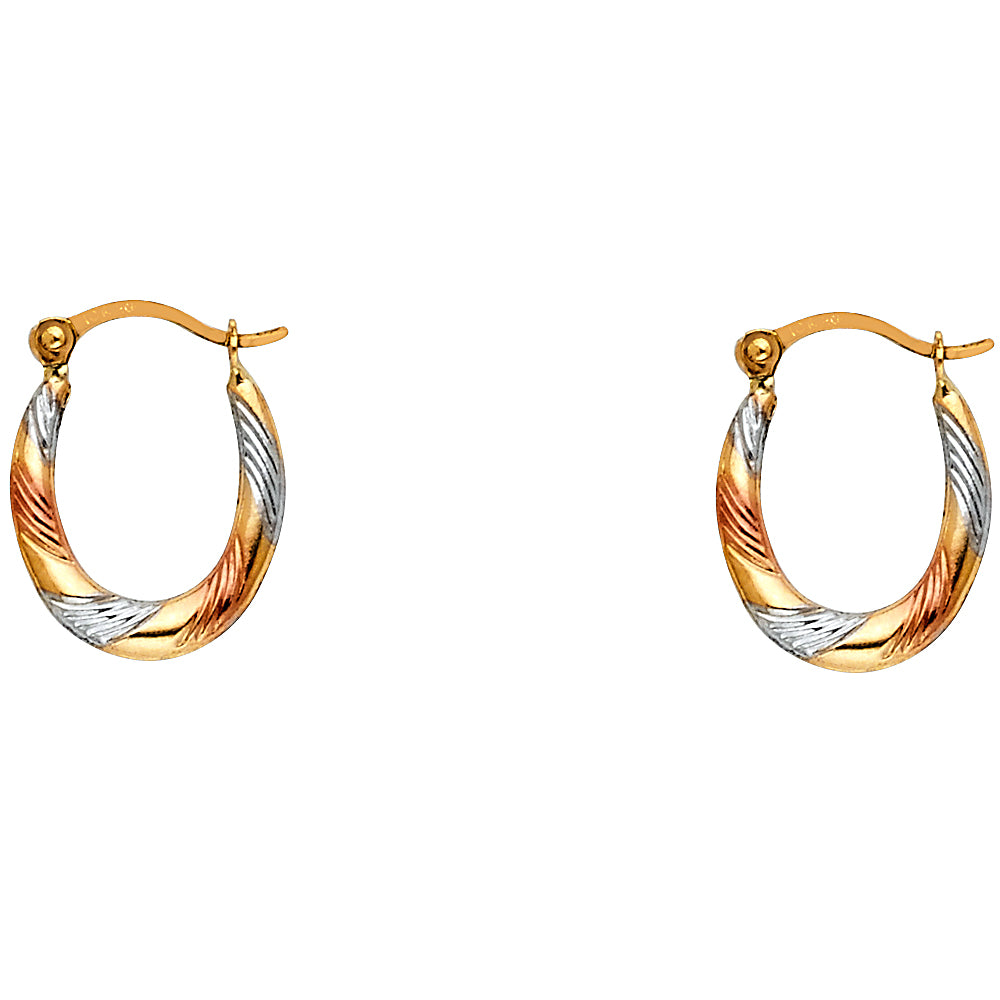 Hollow Fancy Earrings - 14K Gold - ER825