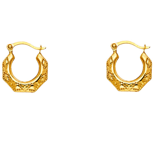 Hollow Fancy Earrings - 14K Gold - ER827