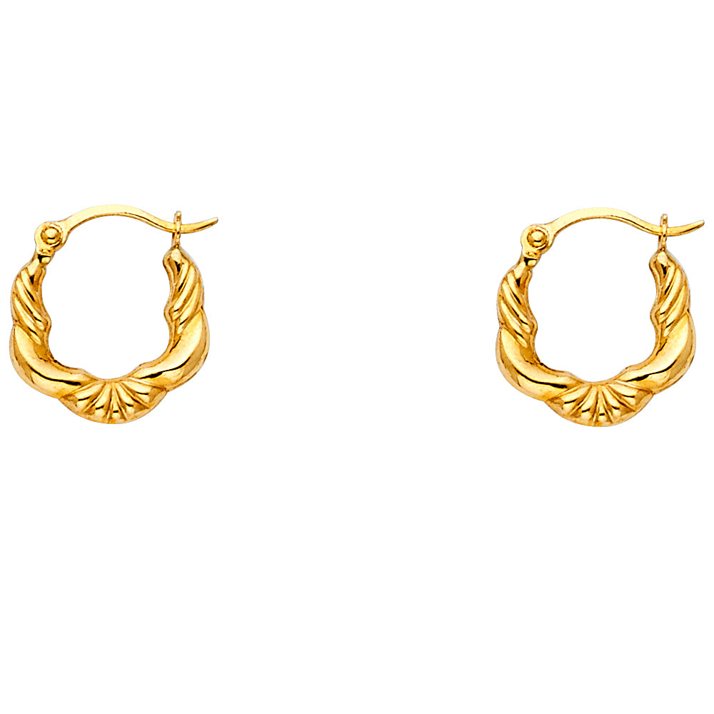 Hollow Fancy Earrings - 14K Gold - ER830