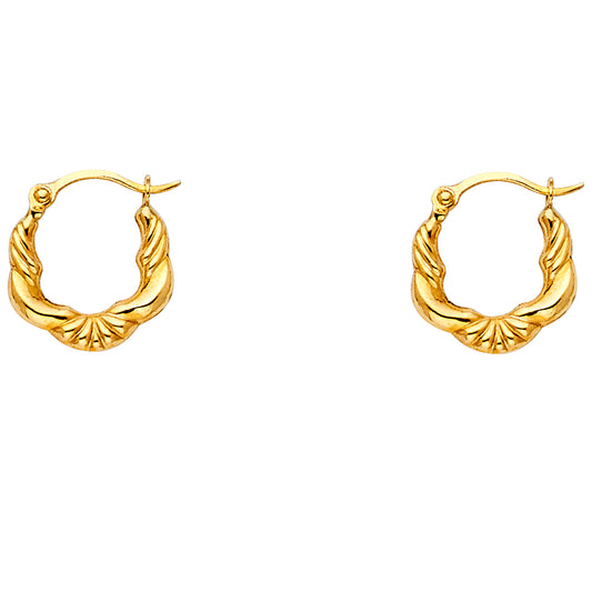 Hollow Fancy Earrings - 14K Gold - ER830