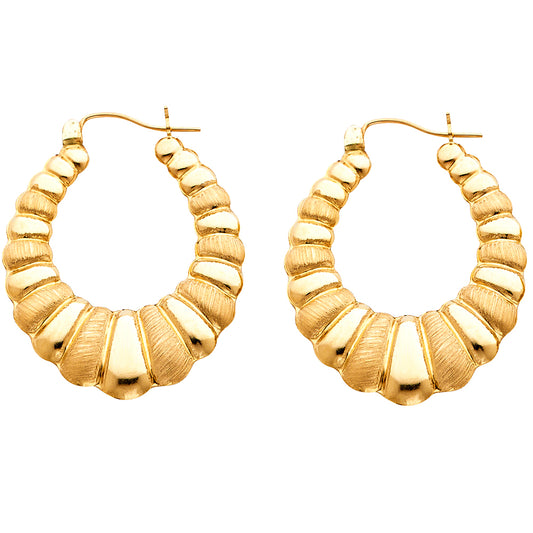 Hollow Fancy Earrings - 14K Gold - ER832