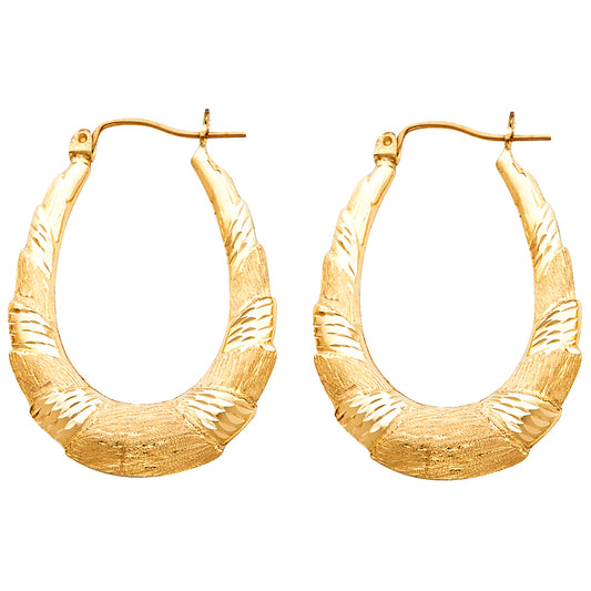 Hollow Fancy Earrings - 14K Gold - ER833