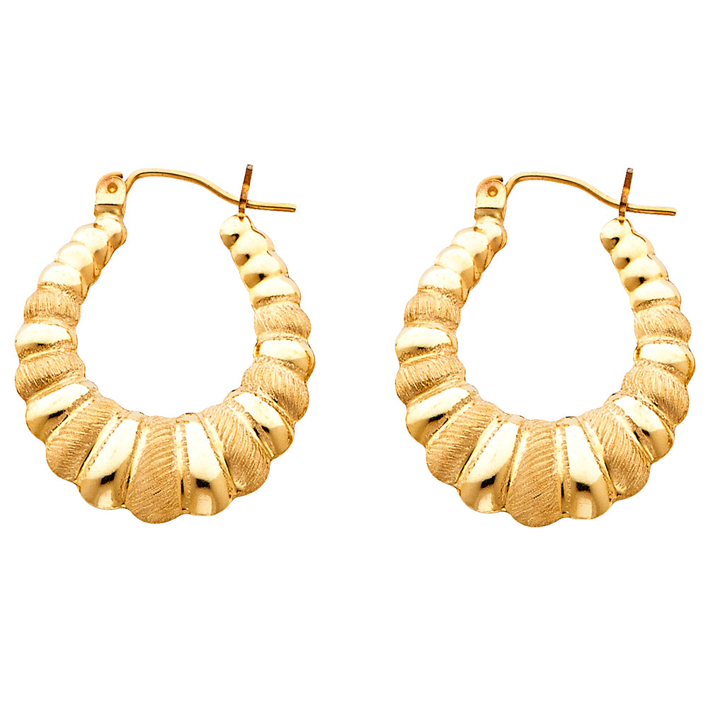 Hollow Fancy Earrings - 14K Gold - ER835