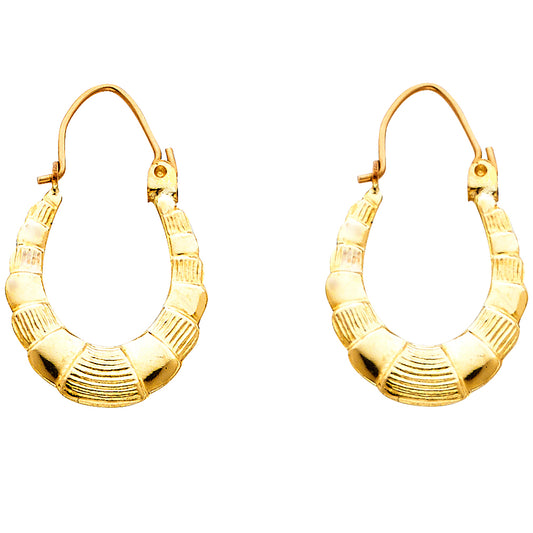 Hollow Fancy Earrings - 14K Gold - ER839