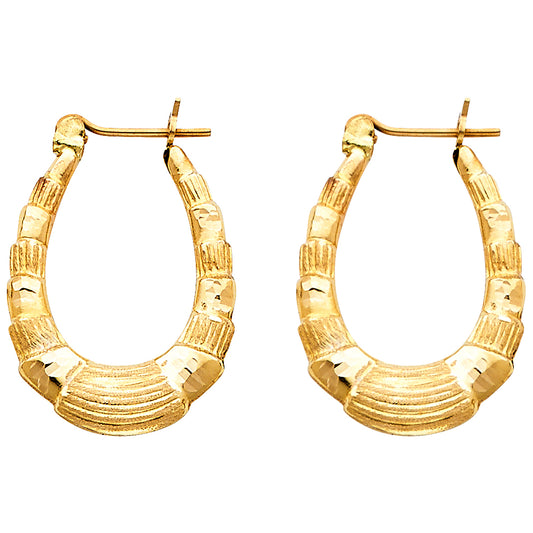 Hollow Fancy Earrings - 14K Gold - ER840