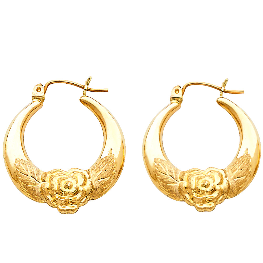 Hollow Fancy Earrings - 14K Gold - ER841