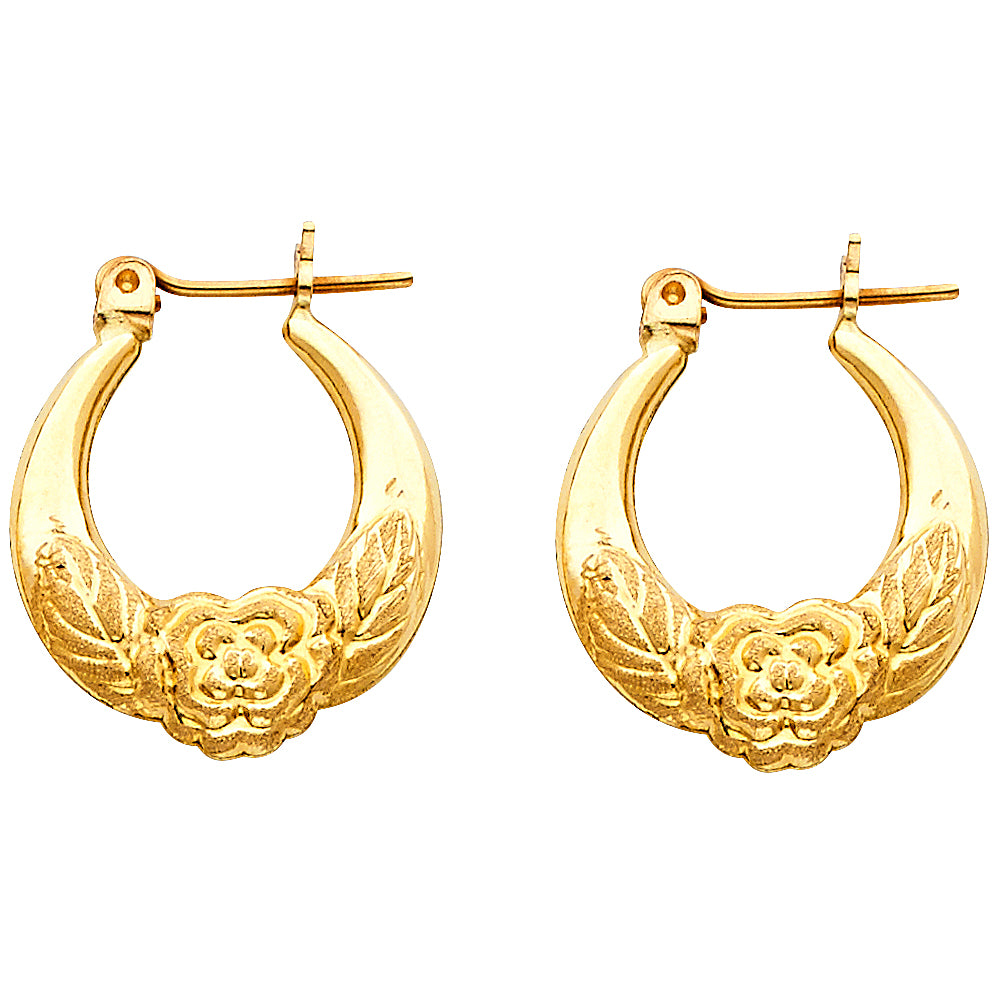 Hollow Fancy Earrings - 14K Gold - ER842