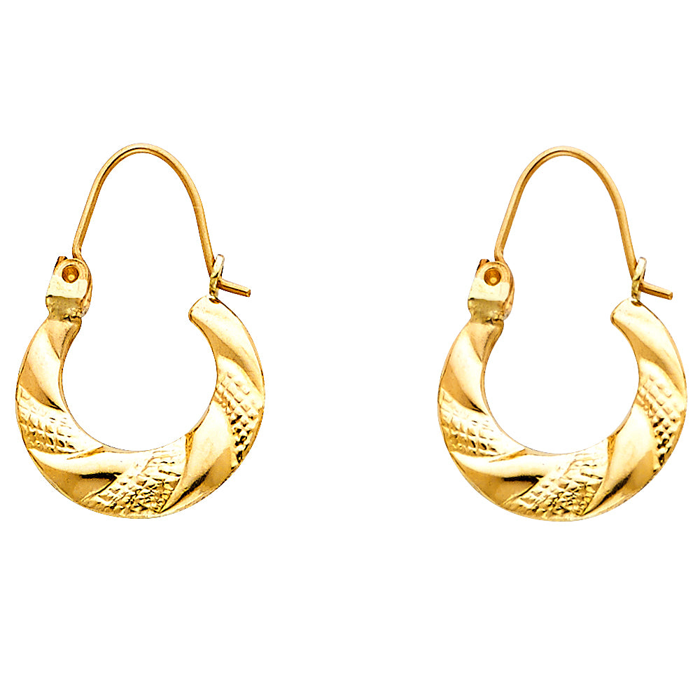 Hollow Fancy Earrings - 14K Gold - ER845