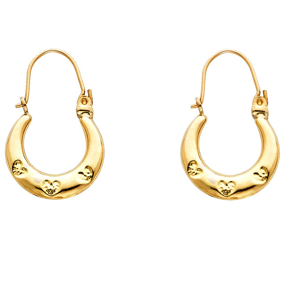 Hollow Fancy Earrings - 14K Gold - ER852