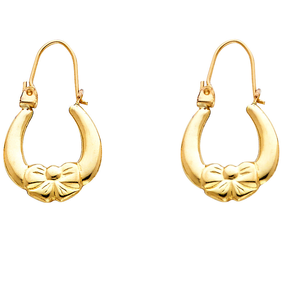 Hollow Fancy Earrings - 14K Gold - ER853