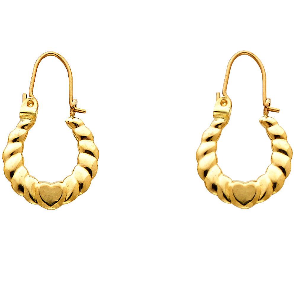 Hollow Fancy Earrings - 14K Gold - ER858