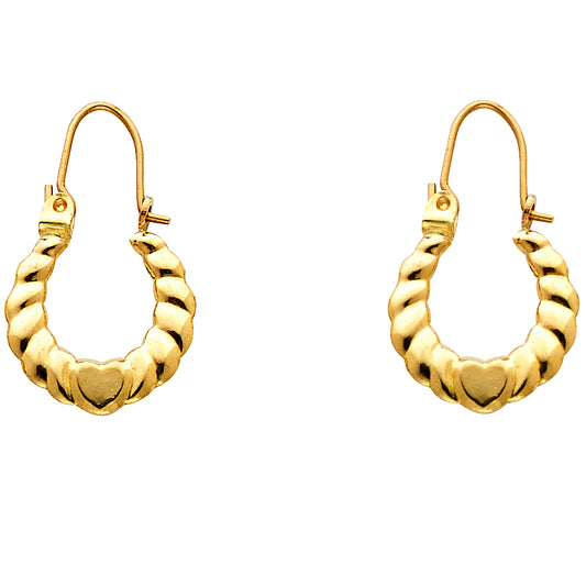 Hollow Fancy Earrings - 14K Gold - ER858