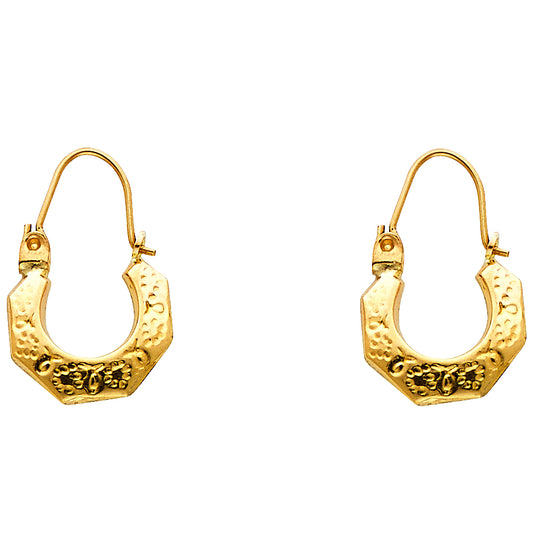 Hollow Fancy Earrings - 14K Gold - ER859