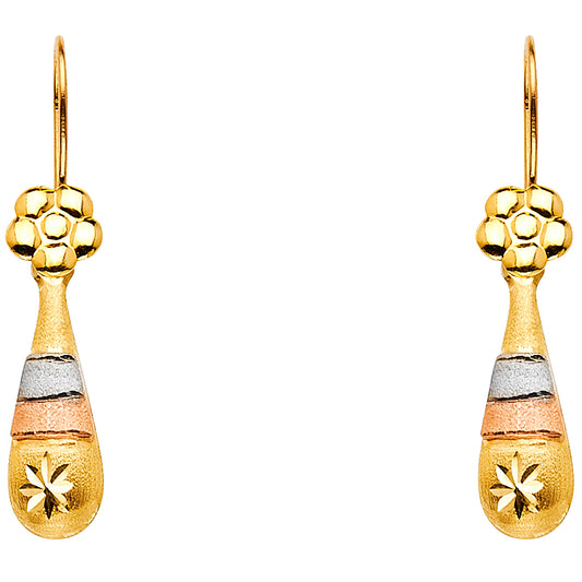 Hollow Fancy Earrings - 14K Gold - ER861