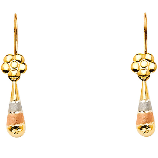 Hollow Fancy Earrings - 14K Gold - ER862