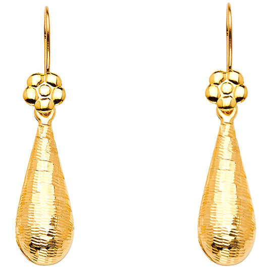 Hollow Fancy Earrings - 14K Gold - ER863