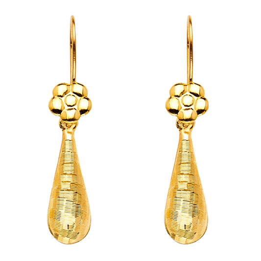 Hollow Fancy Earrings - 14K Gold - ER864