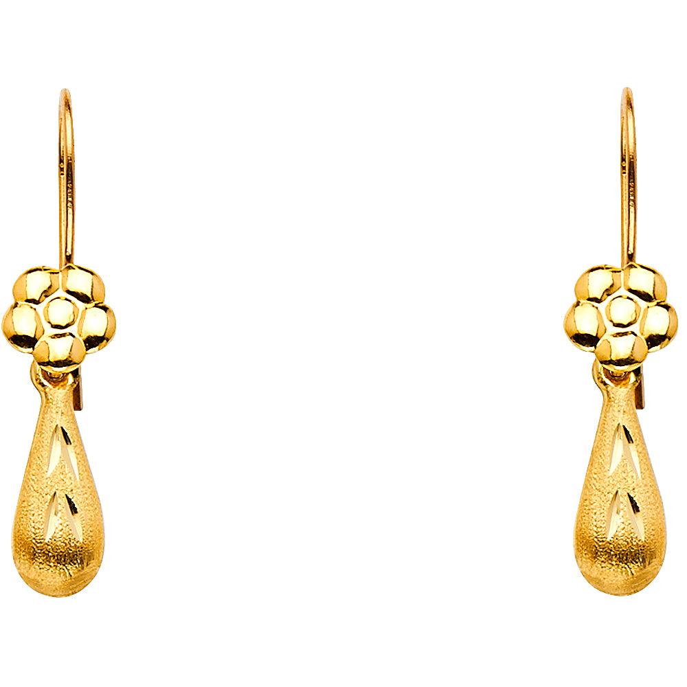 Hollow Fancy Earrings - 14K Gold - ER868