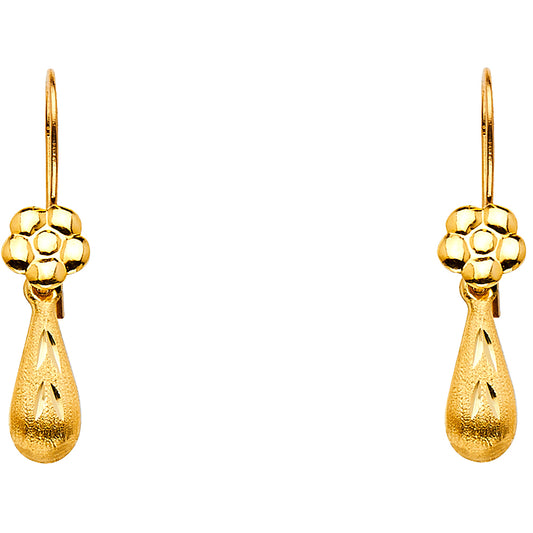 Hollow Fancy Earrings - 14K Gold - ER868