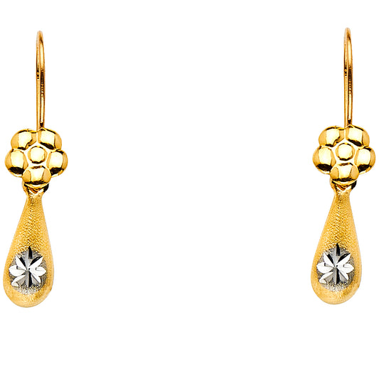 Hollow Fancy Earrings - 14K Gold - ER869